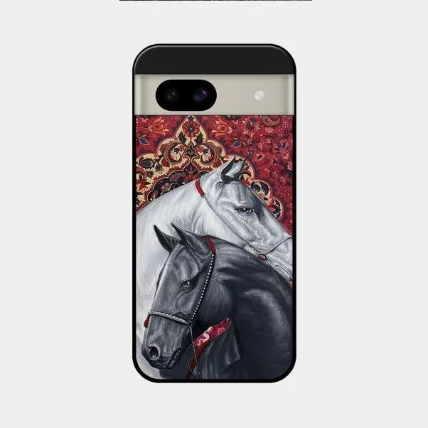 Regal Stallion Tapestry Glass Case For Google