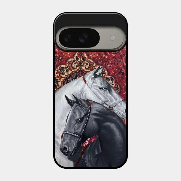 Regal Stallion Tapestry Glass Case For Google