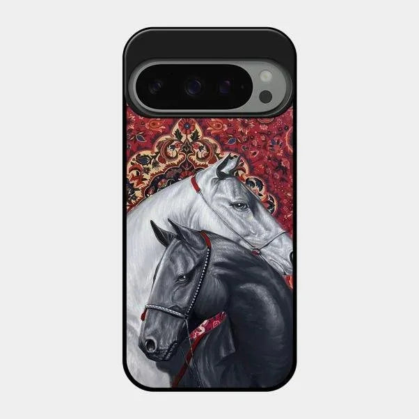 Regal Stallion Tapestry Glass Case For Google