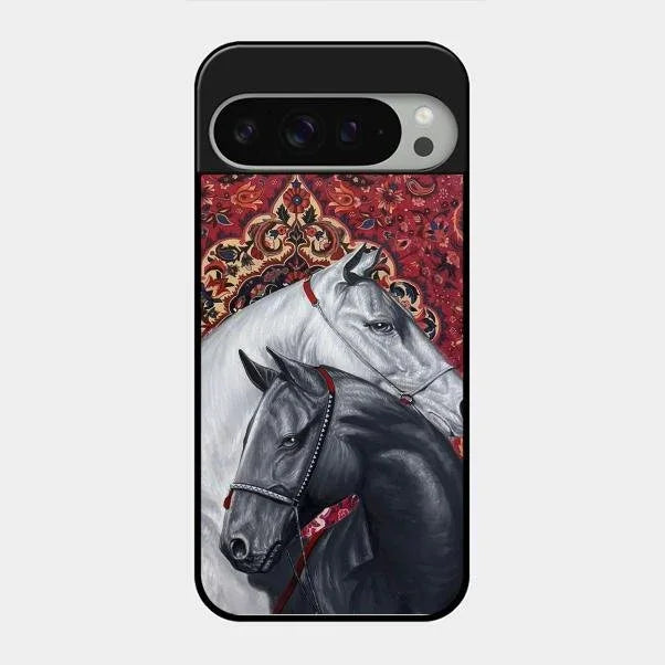 Regal Stallion Tapestry Glass Case For Google