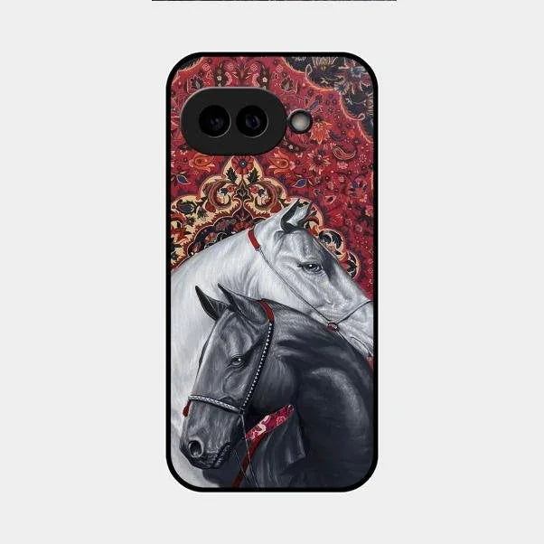 Regal Stallion Tapestry Glass Case For Google