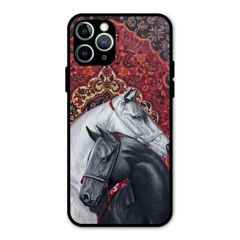 Regal Stallion Tapestry Glass Case For iPhone