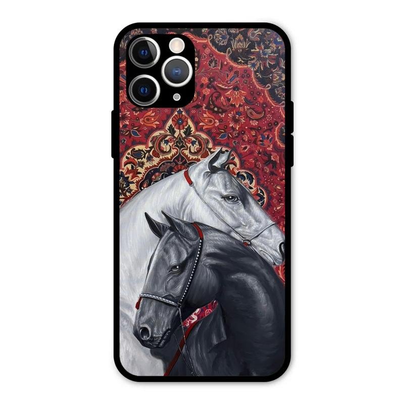 Regal Stallion Tapestry Glass Case For iPhone
