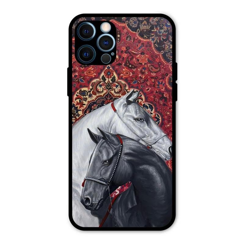 Regal Stallion Tapestry Glass Case For iPhone