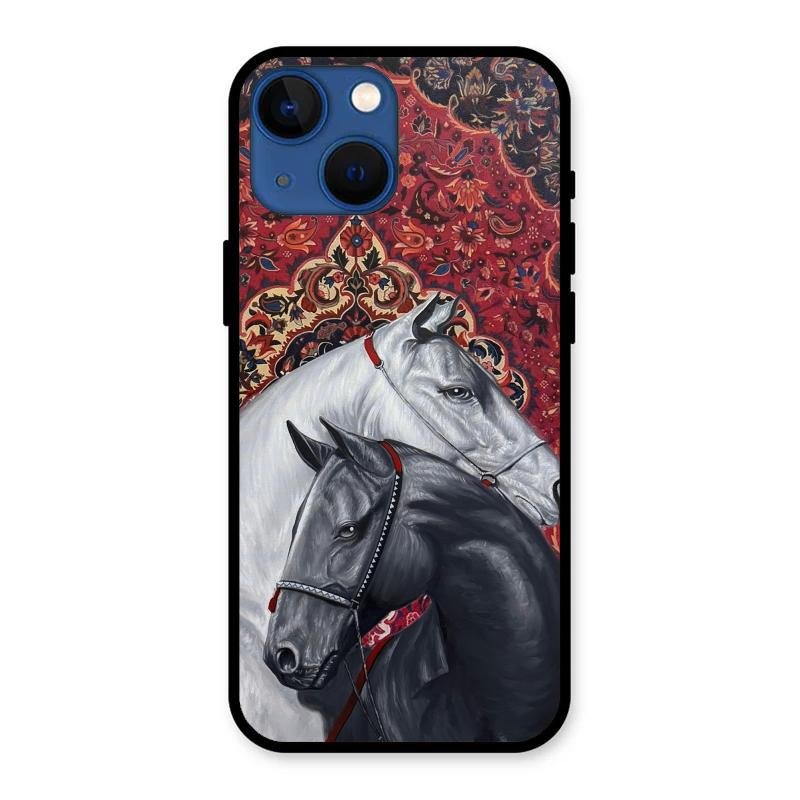 Regal Stallion Tapestry Glass Case For iPhone