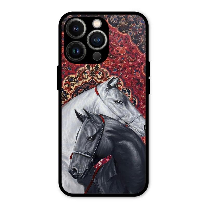 Regal Stallion Tapestry Glass Case For iPhone