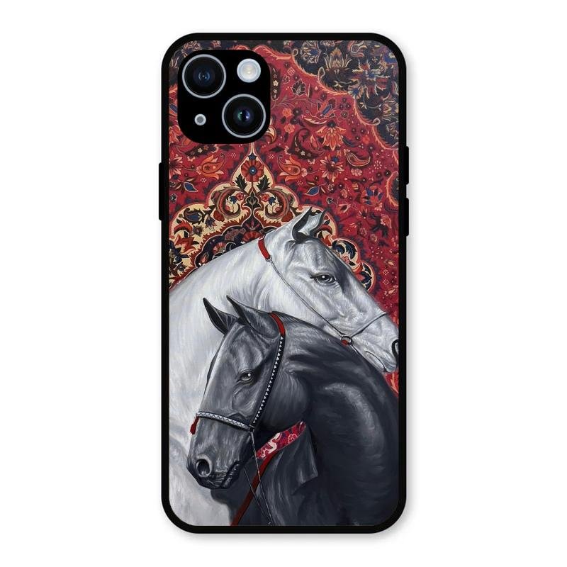 Regal Stallion Tapestry Glass Case For iPhone