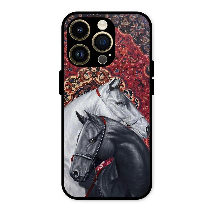 Regal Stallion Tapestry Glass Case For iPhone