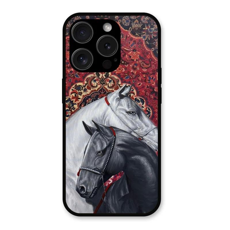 Regal Stallion Tapestry Glass Case For iPhone