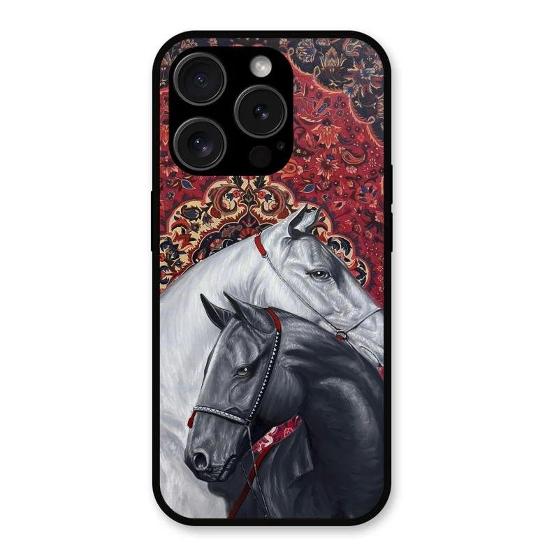 Regal Stallion Tapestry Glass Case For iPhone