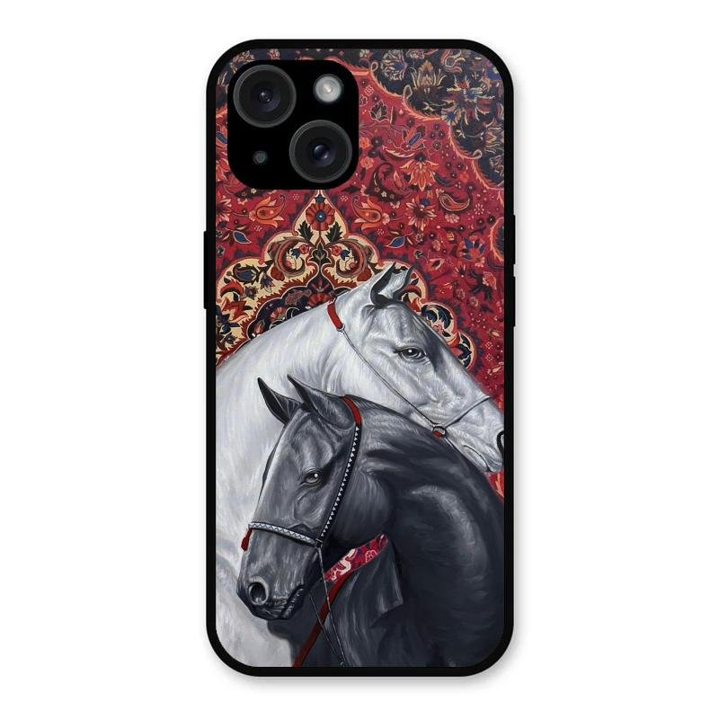 Regal Stallion Tapestry Glass Case For iPhone