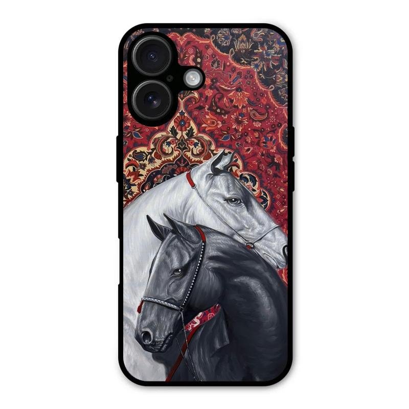 Regal Stallion Tapestry Glass Case For iPhone