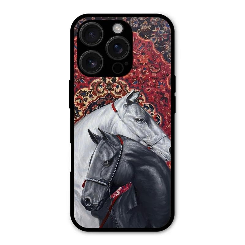 Regal Stallion Tapestry Glass Case For iPhone