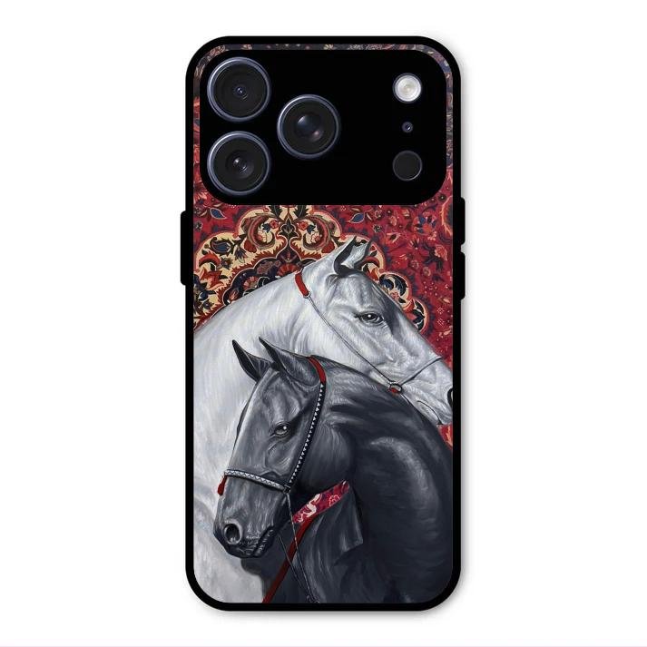 Regal Stallion Tapestry Glass Case For iPhone