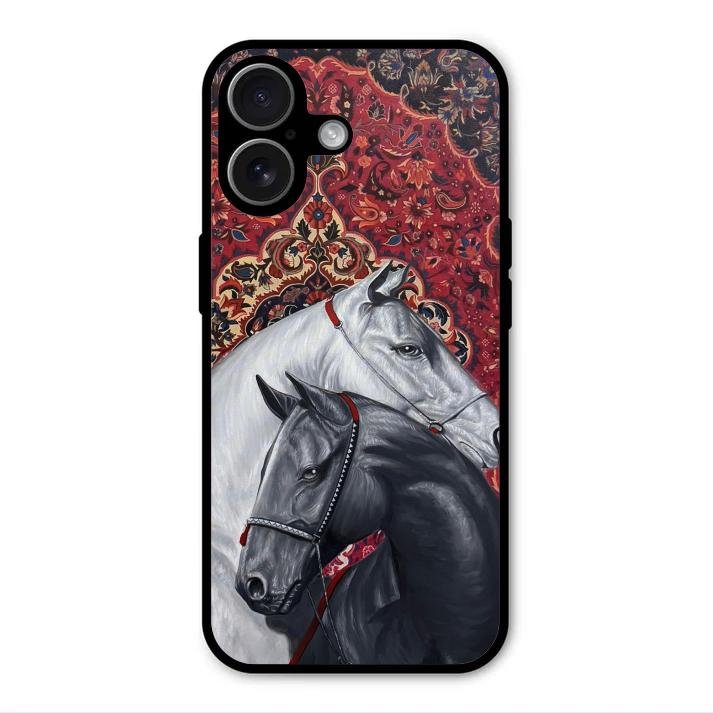 Regal Stallion Tapestry Glass Case For iPhone