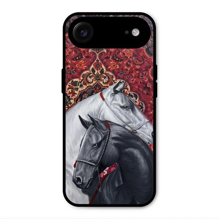 Regal Stallion Tapestry Glass Case For iPhone