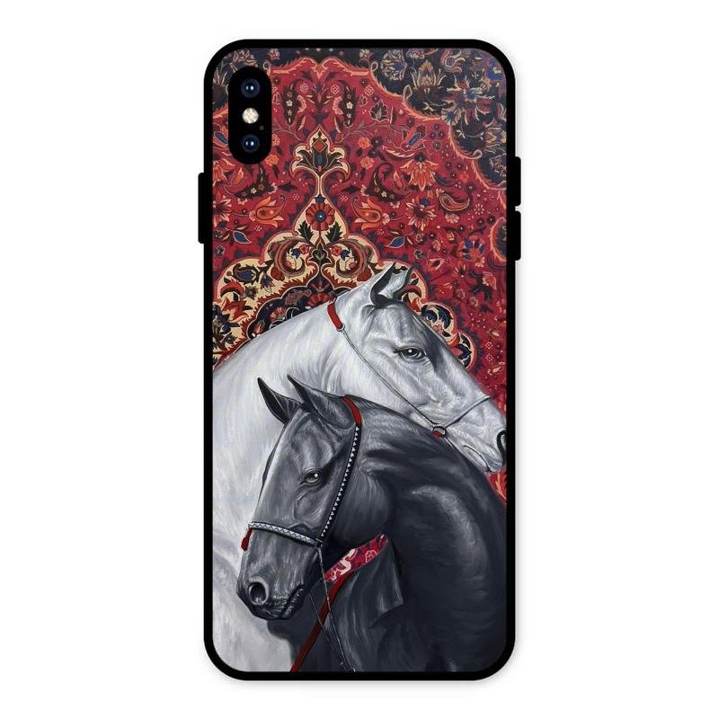 Regal Stallion Tapestry Glass Case For iPhone