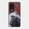 Regal Stallion Tapestry Glass Case For iQOO