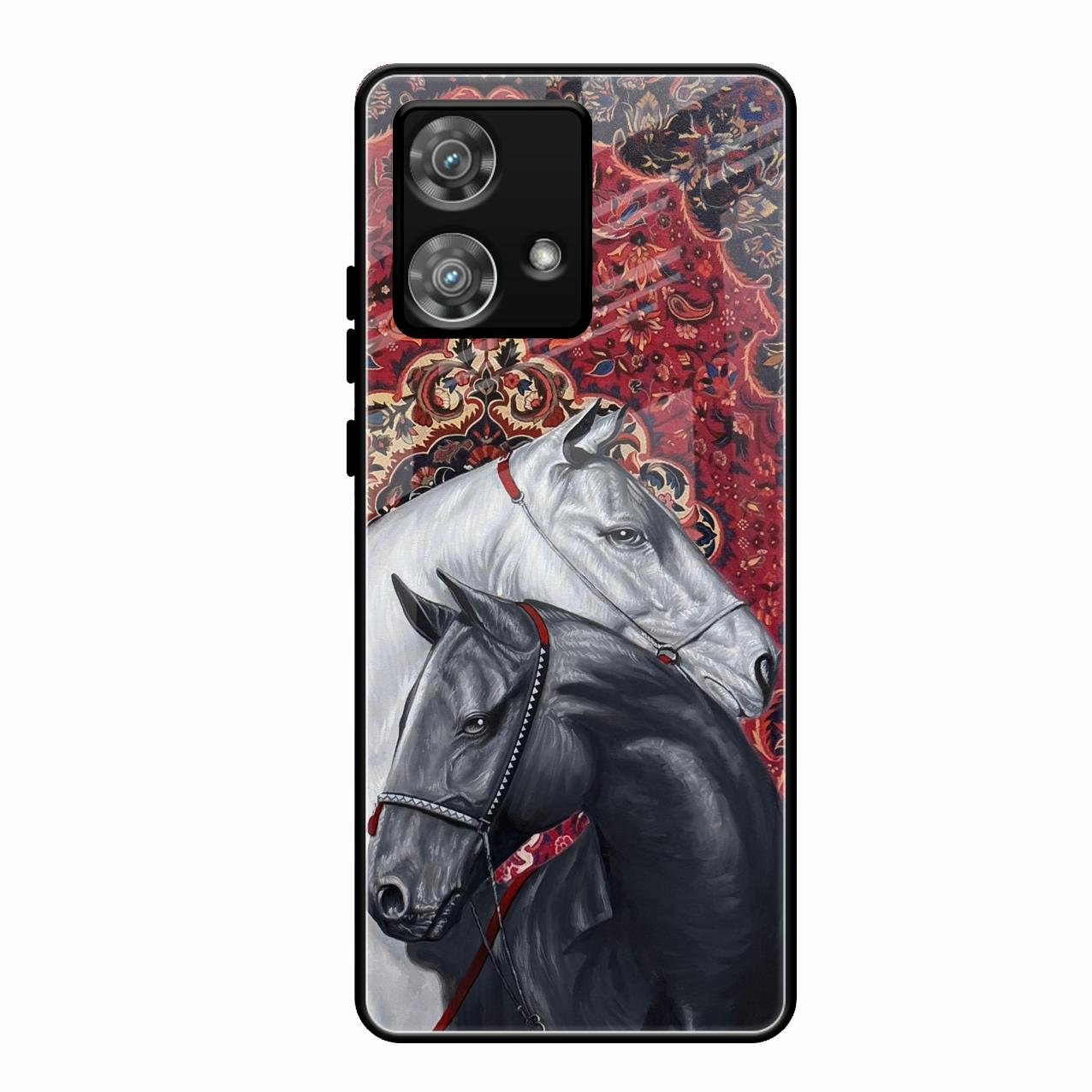 Regal Stallion Tapestry Glass Case For Motorola