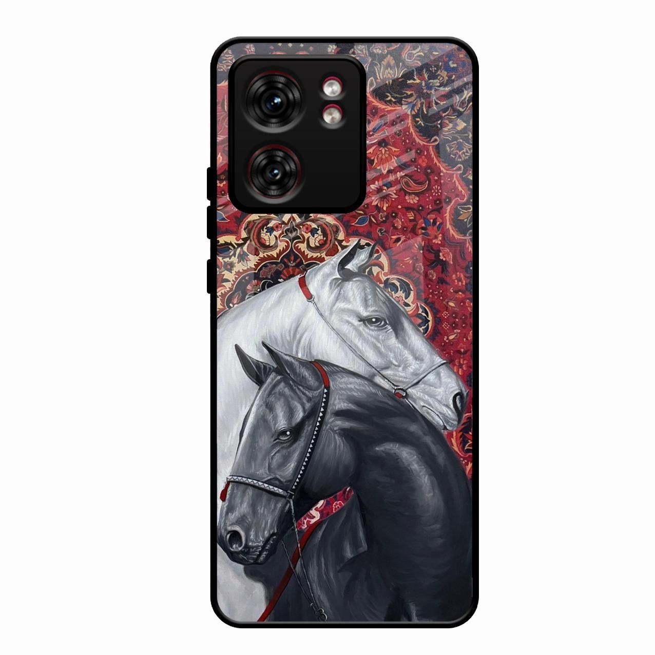 Regal Stallion Tapestry Glass Case For Motorola