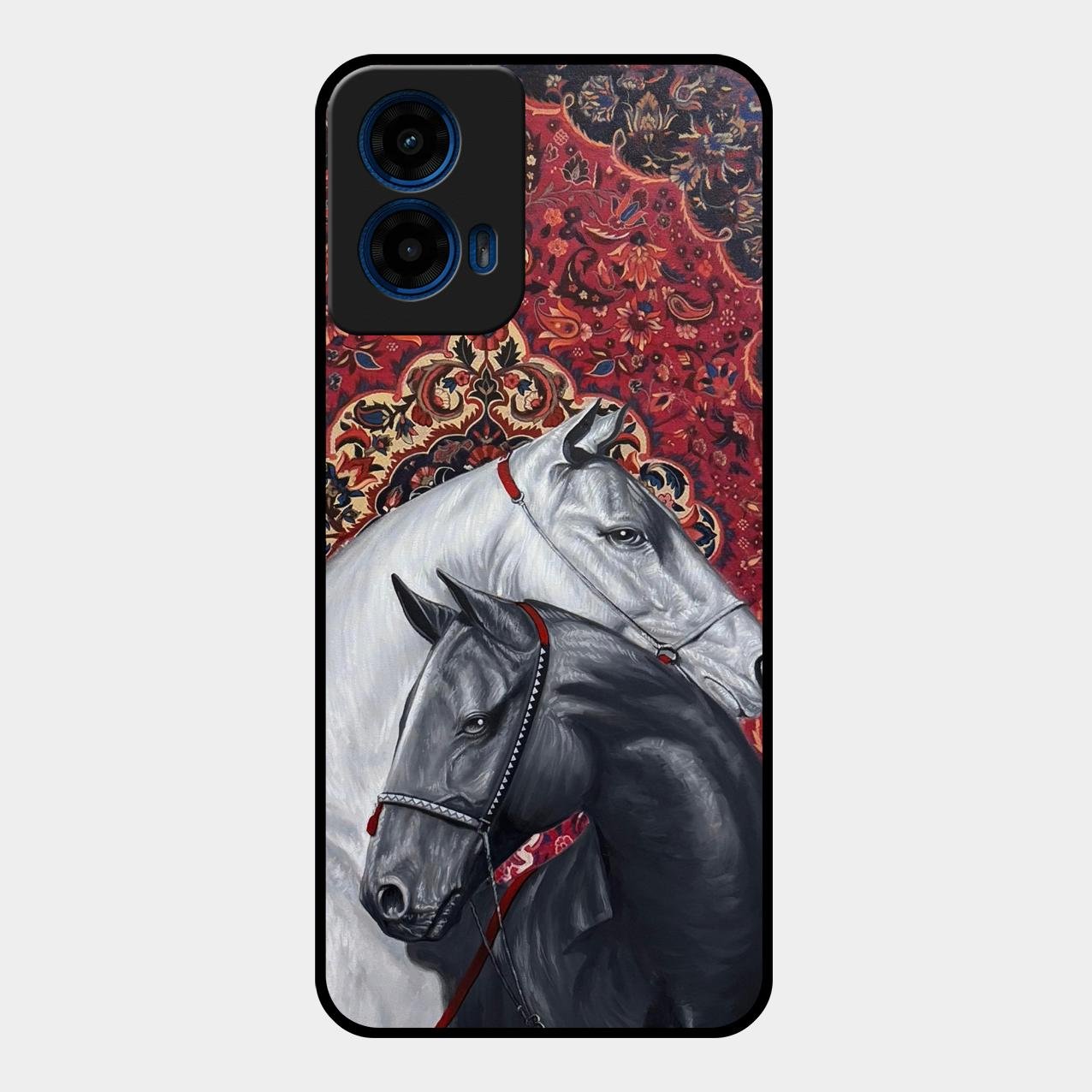 Regal Stallion Tapestry Glass Case For Motorola