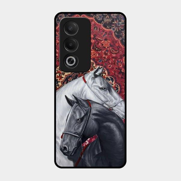 Regal Stallion Tapestry Glass Case For Oppo