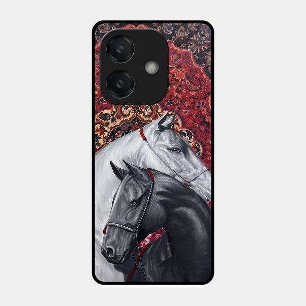 Regal Stallion Tapestry Glass Case For Oppo