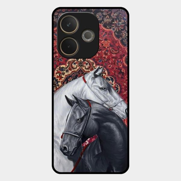 Regal Stallion Tapestry Glass Case For Oppo
