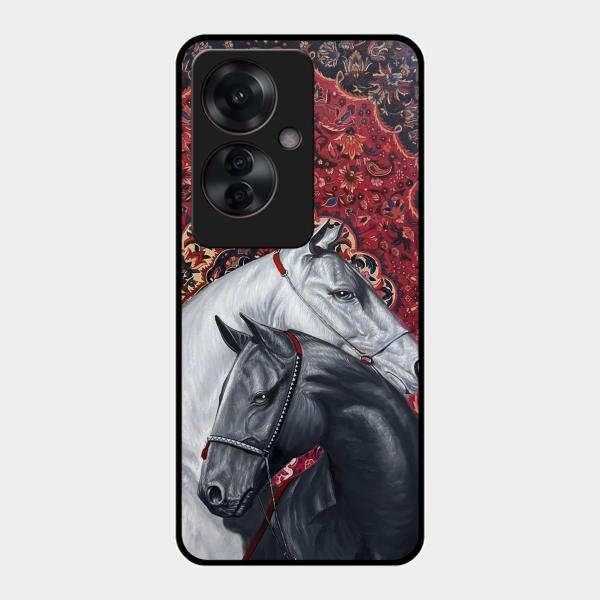 Regal Stallion Tapestry Glass Case For Oppo