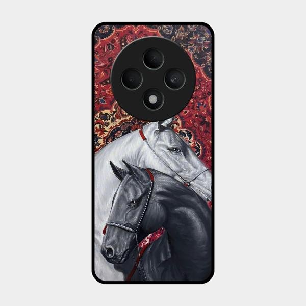 Regal Stallion Tapestry Glass Case For Oppo
