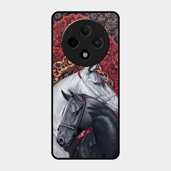 Regal Stallion Tapestry Glass Case For Oppo