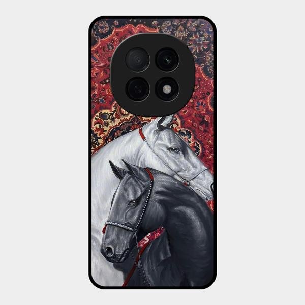 Regal Stallion Tapestry Glass Case For Oppo