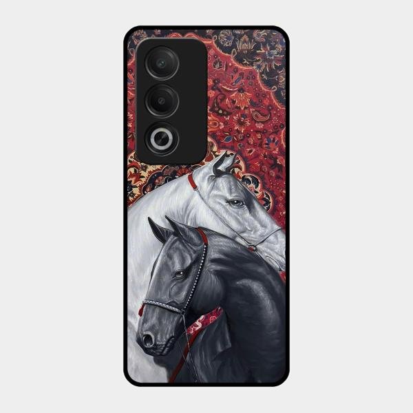 Regal Stallion Tapestry Glass Case For Oppo
