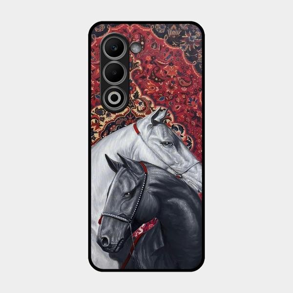 Regal Stallion Tapestry Glass Case For Oppo