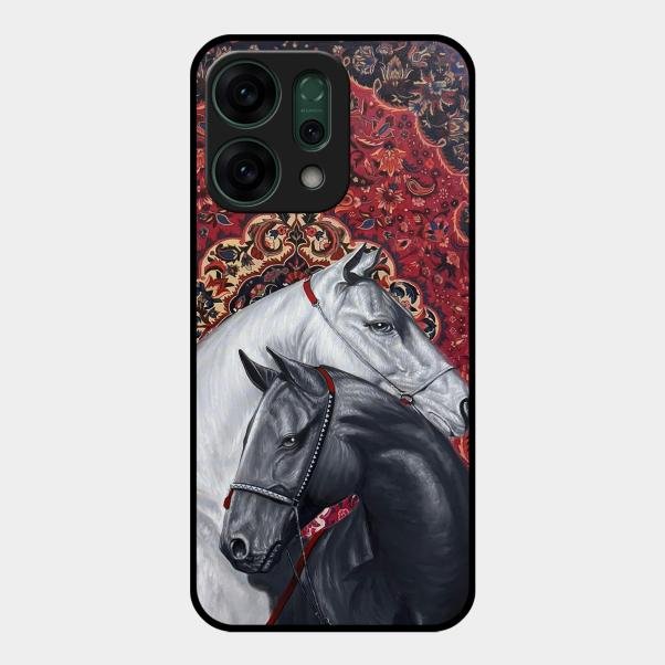 Regal Stallion Tapestry Glass Case For Oppo