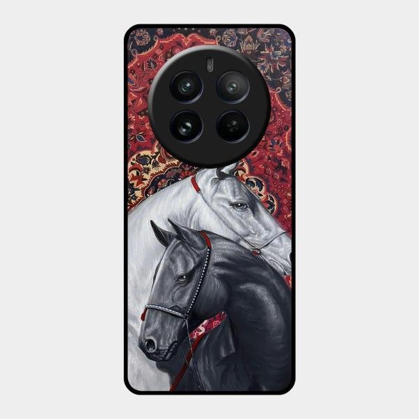 Regal Stallion Tapestry Glass Case For Realme