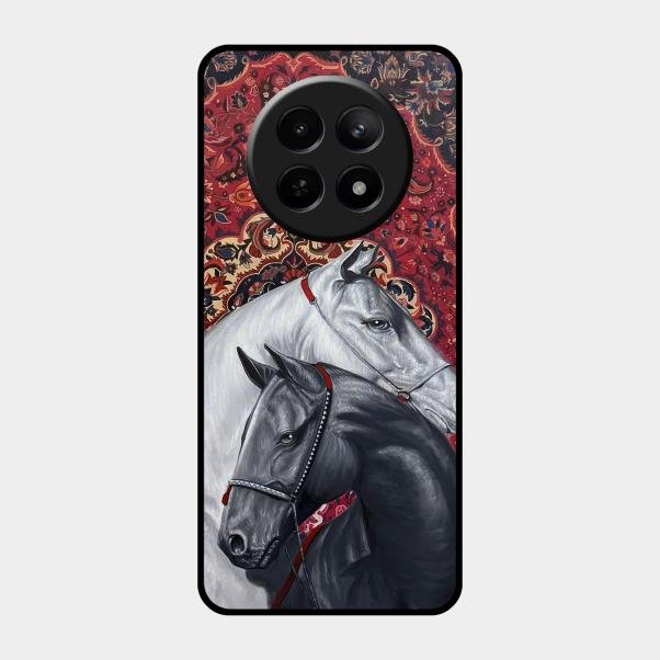 Regal Stallion Tapestry Glass Case For Realme