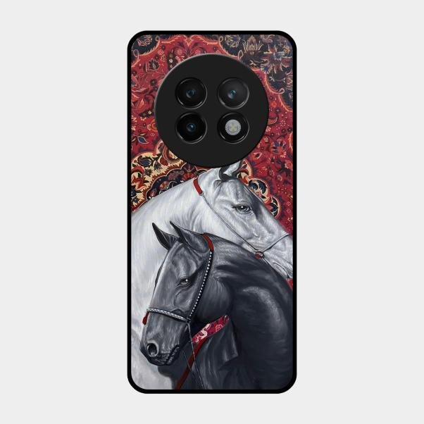 Regal Stallion Tapestry Glass Case For Realme