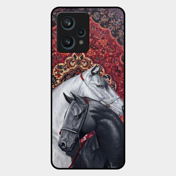 Regal Stallion Tapestry Glass Case For Realme