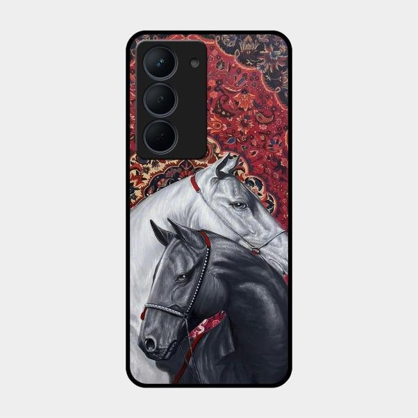 Regal Stallion Tapestry Glass Case For Realme