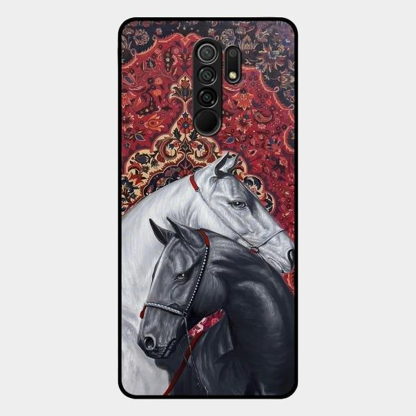 Regal Stallion Tapestry Glass Case For Redmi