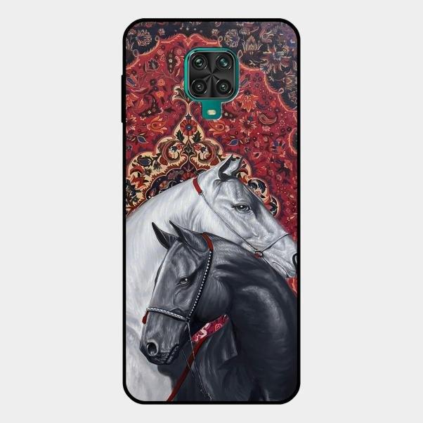 Regal Stallion Tapestry Glass Case For Redmi