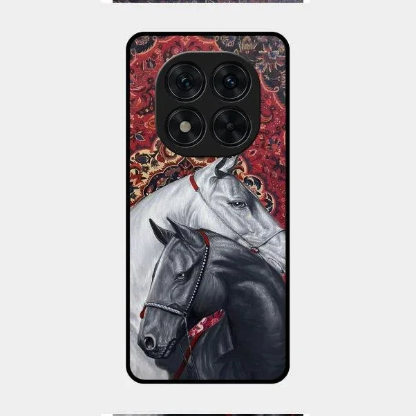 Regal Stallion Tapestry Glass Case For Redmi