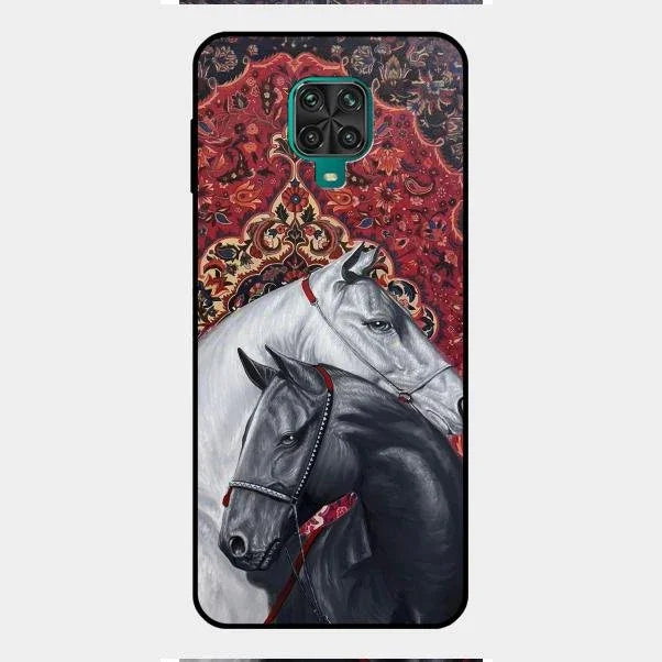Regal Stallion Tapestry Glass Case For Redmi