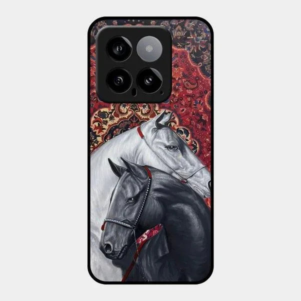 Regal Stallion Tapestry Glass Case For Redmi