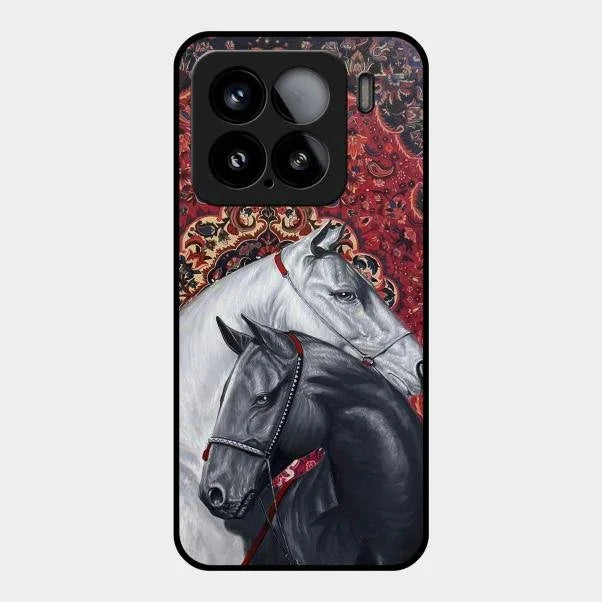 Regal Stallion Tapestry Glass Case For Redmi