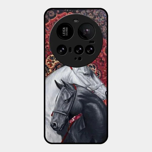 Regal Stallion Tapestry Glass Case For Redmi