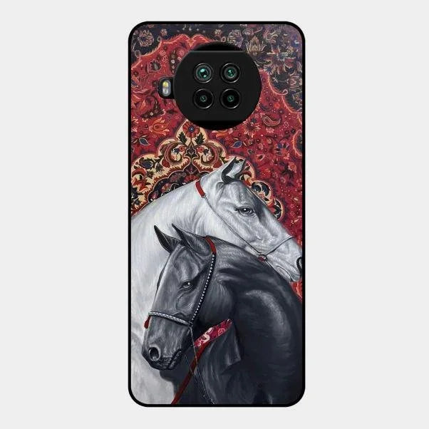 Regal Stallion Tapestry Glass Case For Redmi
