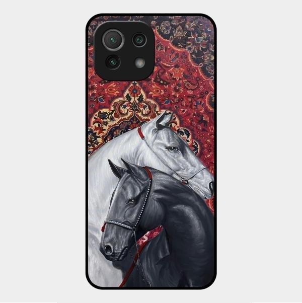 Regal Stallion Tapestry Glass Case For Redmi