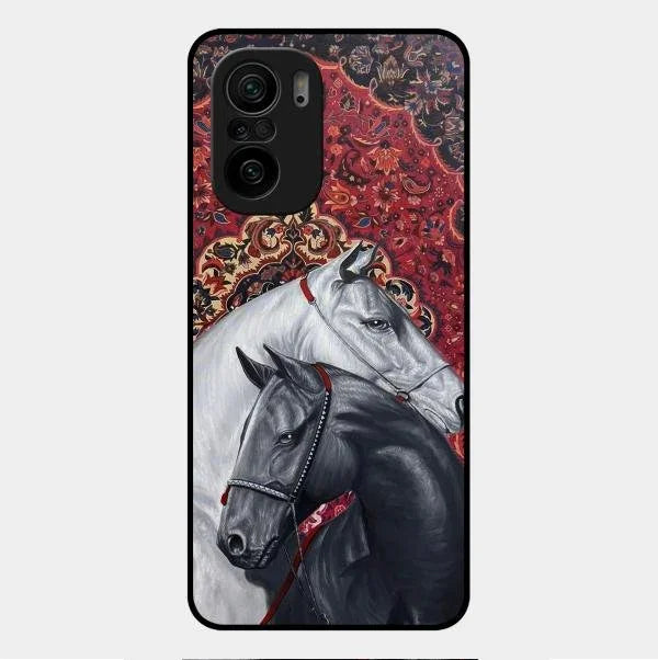 Regal Stallion Tapestry Glass Case For Redmi